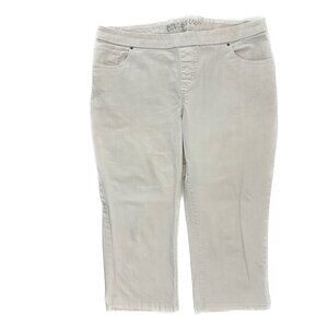 Lee Pull On Capri Women's size 16W Cream Light Beige Denim Jeans